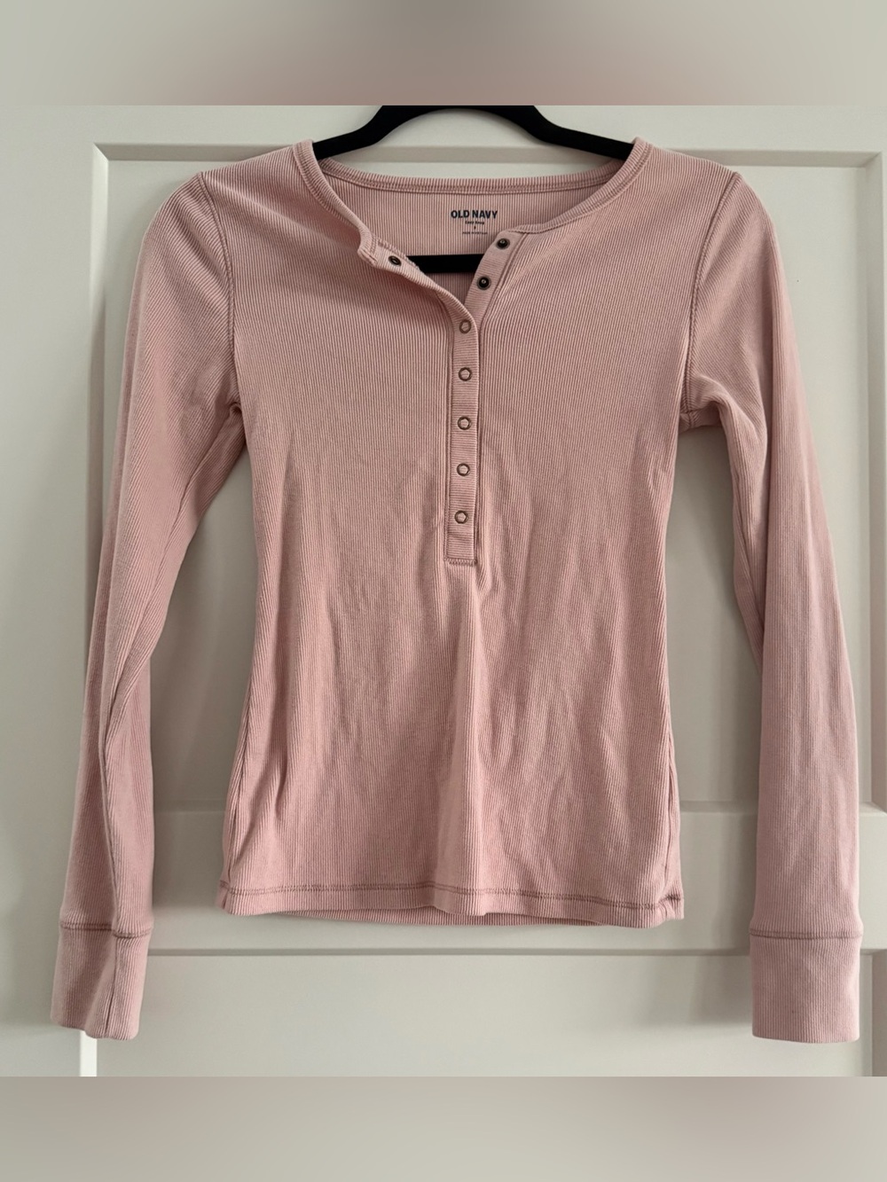 Old Navy Cozy Snug Pink Long Sleeve Henley Top Shirt Small S